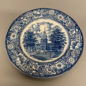 Stafforshire Liberty blue independence hall plate